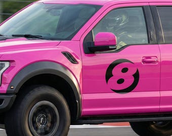 Custom Race Car Number Decal | Inverted Vinyl Sticker (Set of 2)