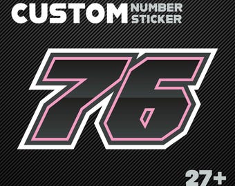 Custom Racing Number Stickers (3pcs) - Track Day Decals