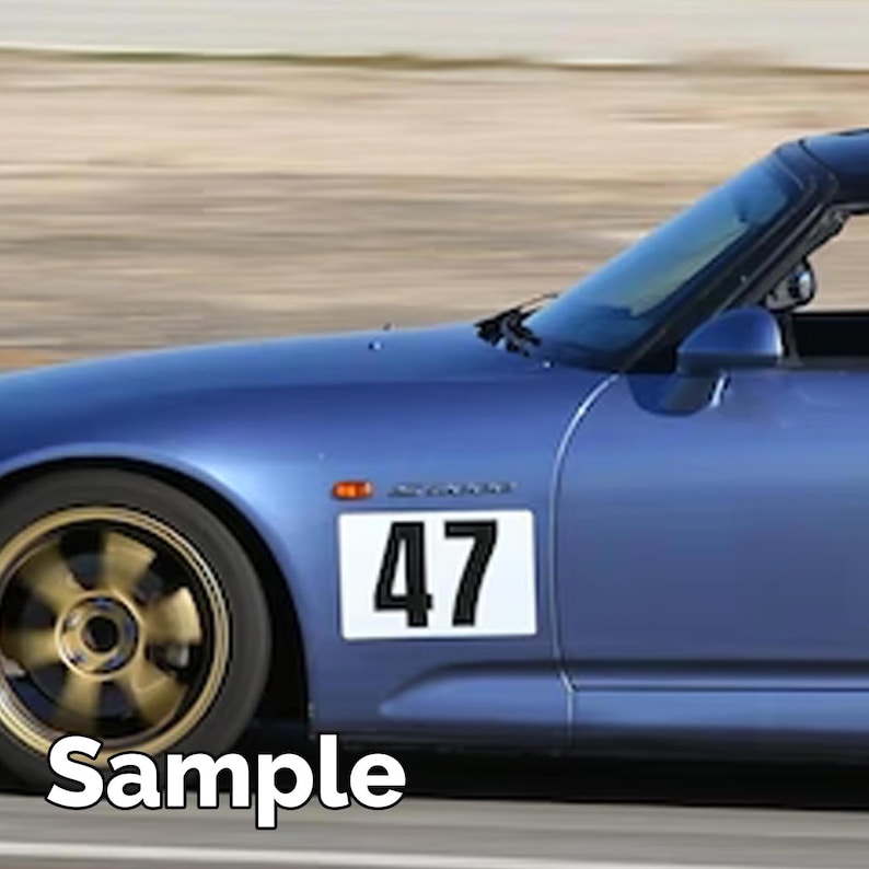 Custom Autocross Racing Number Decals: Black on White, 2-piece Set - Etsy