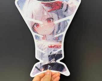 Anime Girl Motorcycle Tank Pad Protector - Anti-Slip Fish Bone Design