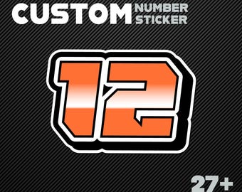 Pegatinas personalizadas con números para carreras de motocross, vinilos adhesivos para track days (3 unidades)
