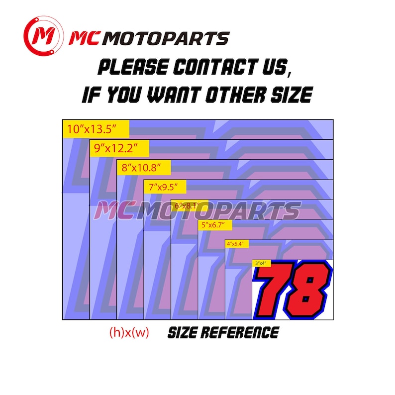 Custom Motorcycle Racing Number Decal, Motocross Sticker - Etsy