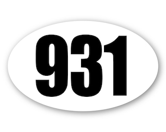 Oval Racing Number Vinyl Stickers – Custom Track or Autocross Pair (Set of 2)