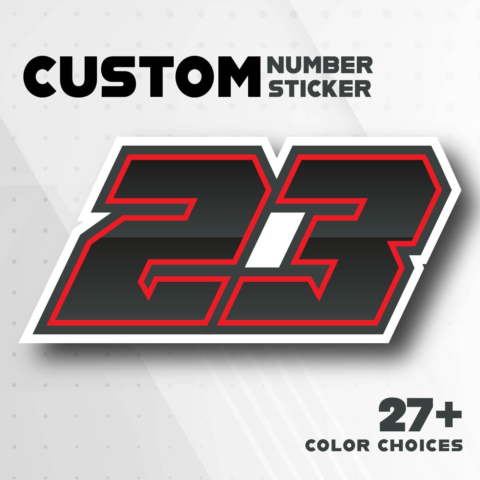 Racing Stickers 3 X Custom Racing Numbers - Vinyl Stickers / Decals ...