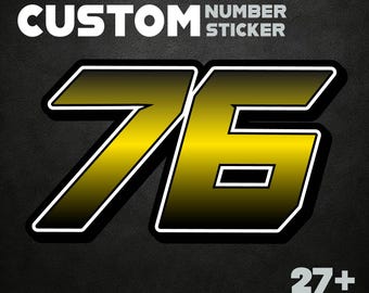 Calcomanías personalizadas con números de carrera, motocross, pegatinas de vinilo para coche (3 unidades)