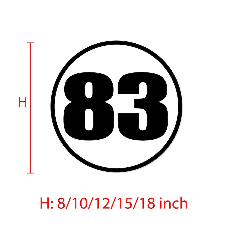 Custom Racing Number Sticker or Magnet, Circle Decal (set of 2) - Etsy