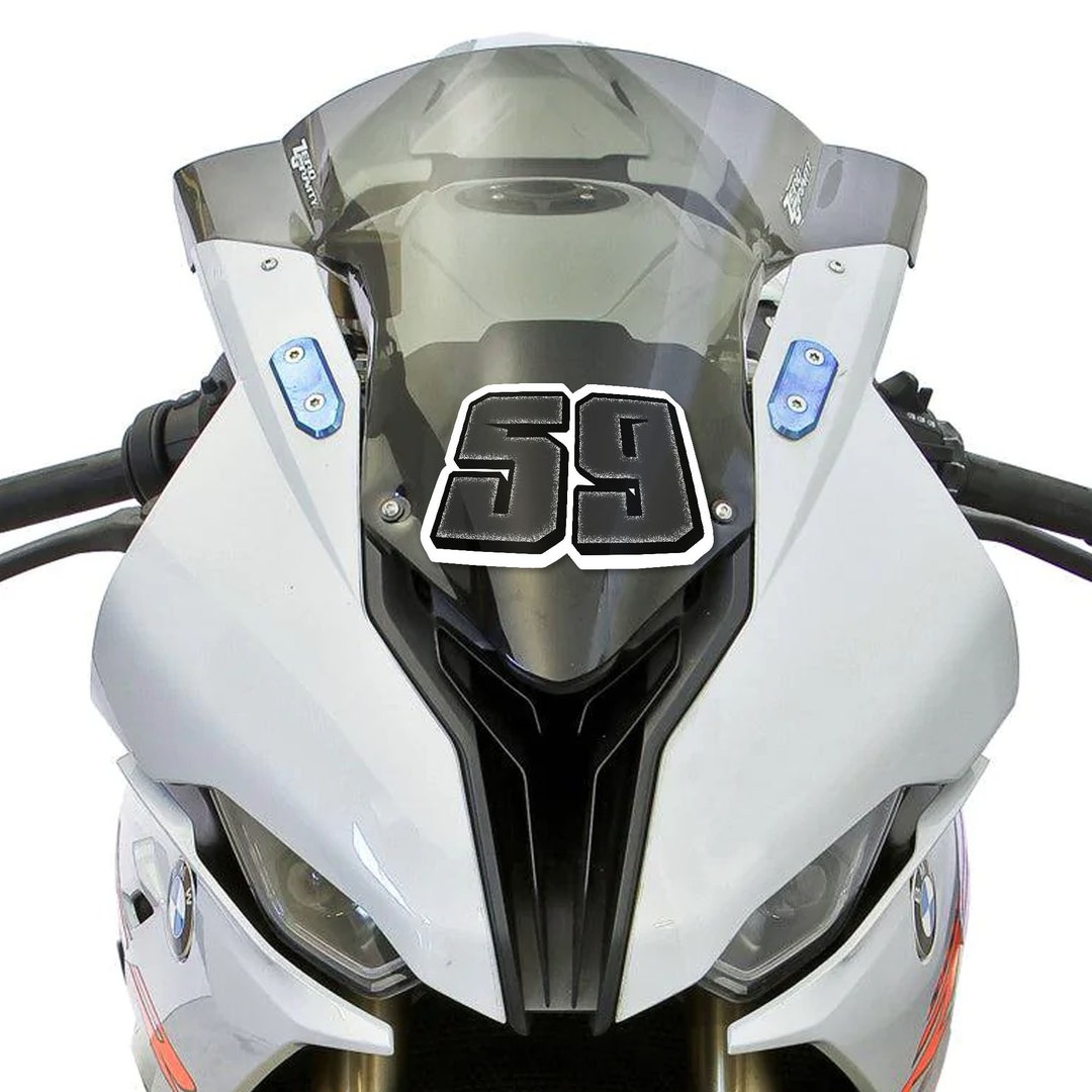 3 pieces custom number stickers vinyl racing decals track day motocross