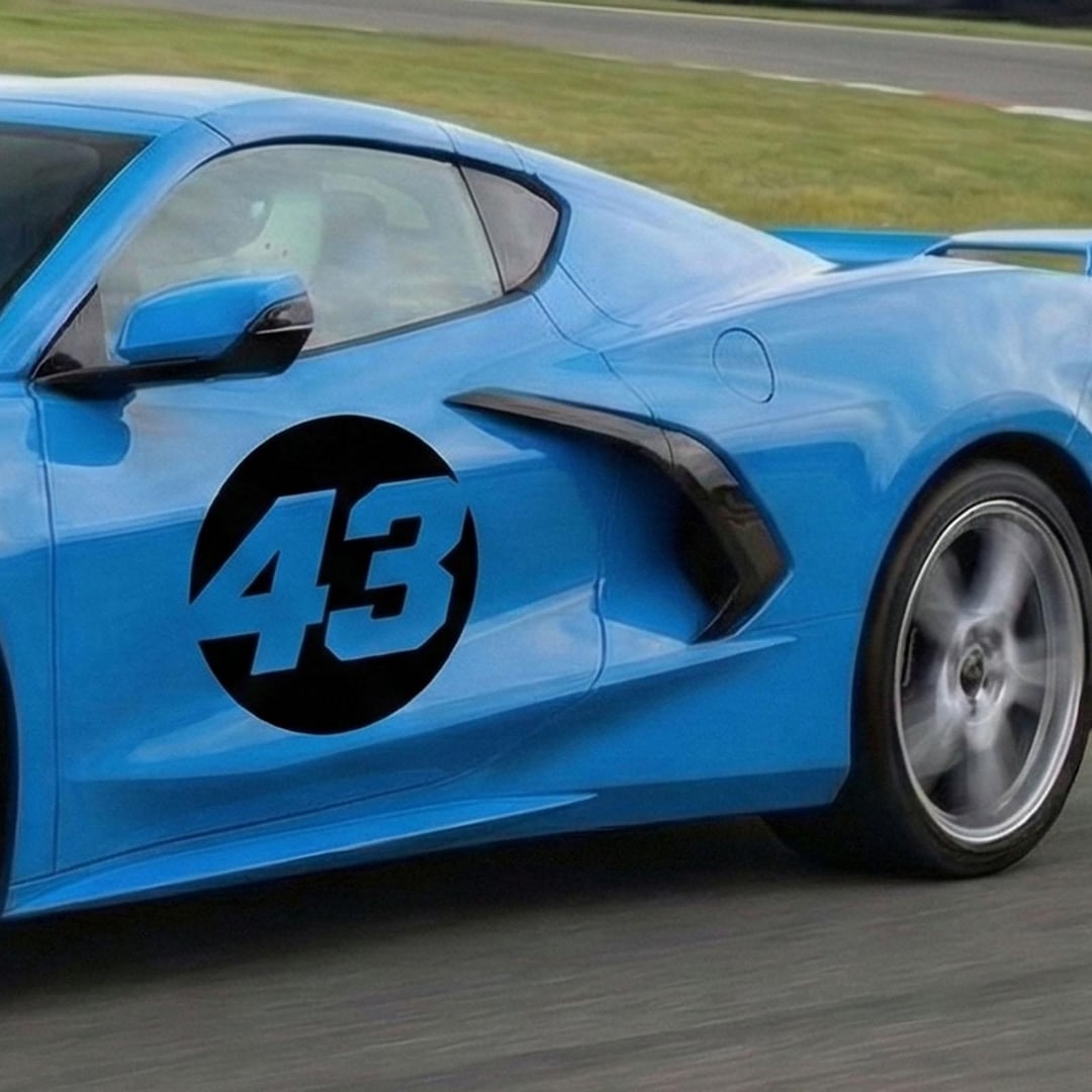 Custom Racing Number Decal | Hollow Circle Vinyl Sticker | Track Day ...