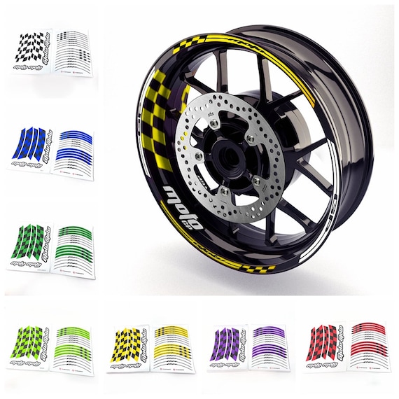 Adesivi Per Cerchi Moto Autodomy - Strisce Colorate Per Ruote 15-19 Pollici | Giallo, Larghezza 7 Mm - Foto 5