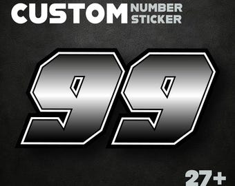 Custom Race Number Stickers, Motocross Decals (3 Pieces)