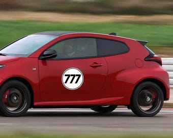 Calcomanías magnéticas para dorsales de carreras de autocross y coches - Tamaños personalizados (juego de 2)