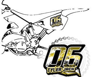 Calcomanías personalizadas para números de carreras (1 unidad), pegatinas para motocross y todoterreno
