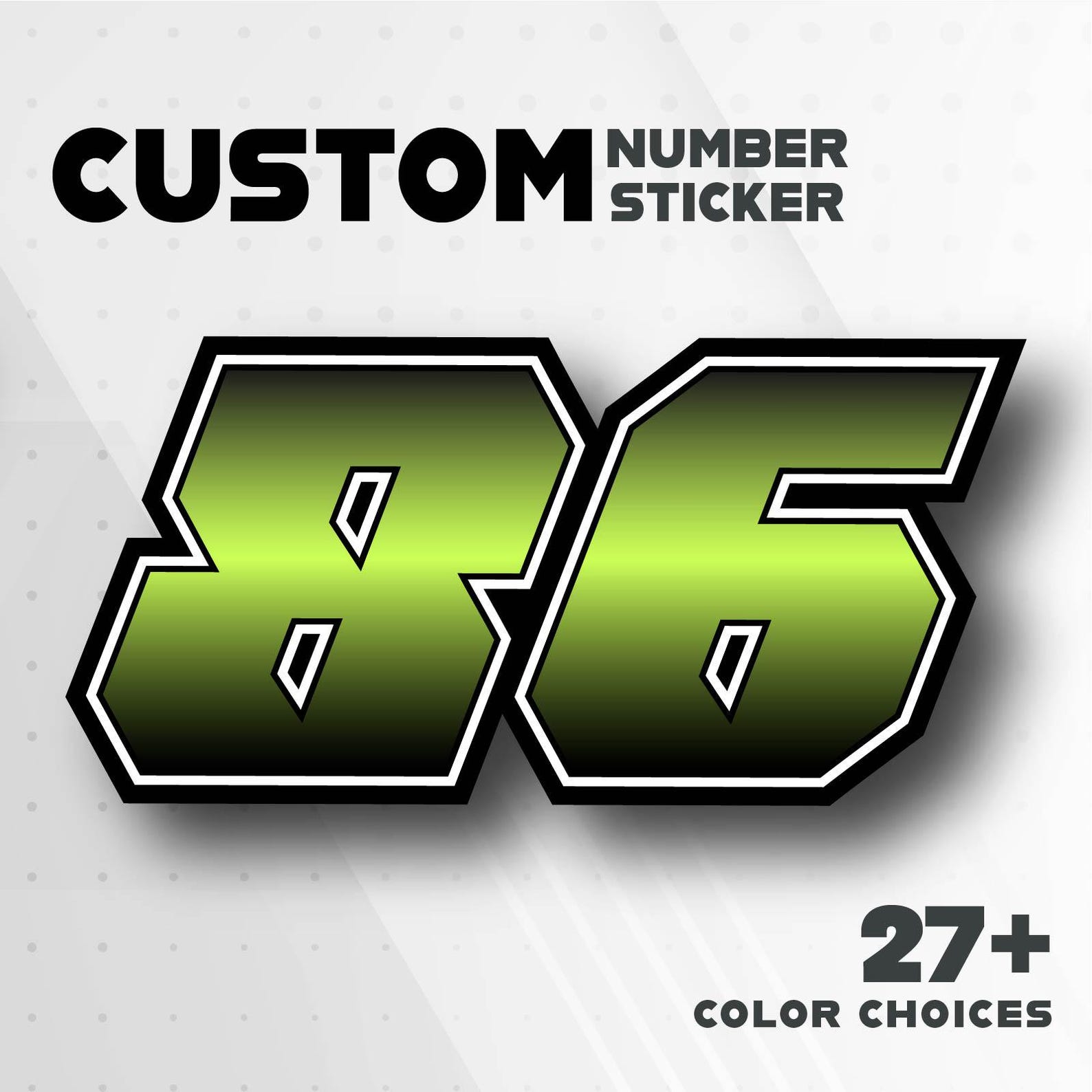 Custom Race Number Stickers, Motocross Decals (3 Pieces) - Etsy