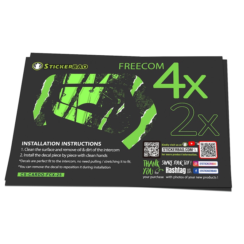 For CARDO Freecom 4X 2X Removable Protection Skin Cover Sticker Spark Radimix Wrap Decal Graphic FCX19 FCX20 FCX21 FCX22 FCX23 FCX24 FCX25 FCX26 FCX27 Red Black Blue Pink Green Aqua
