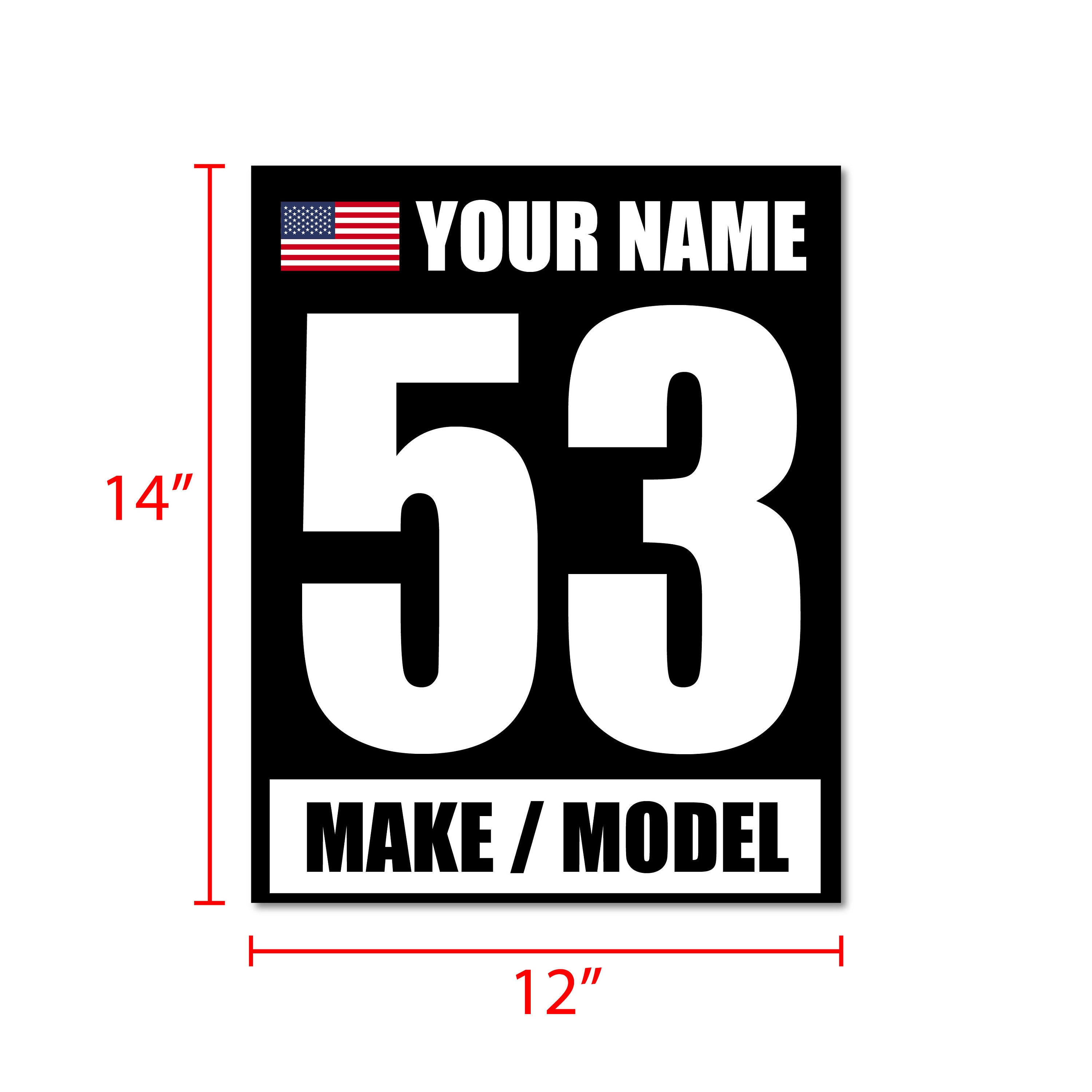 Personalized Racing Numbers Magnets Custom Race Number Magnet Decals - Autocross Car Stickers (set of 2) - Etsy