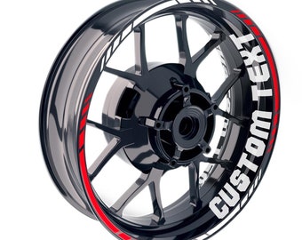 Motorcycle 17" Wheel Rim Decals: Custom Name, GSXR CBR
