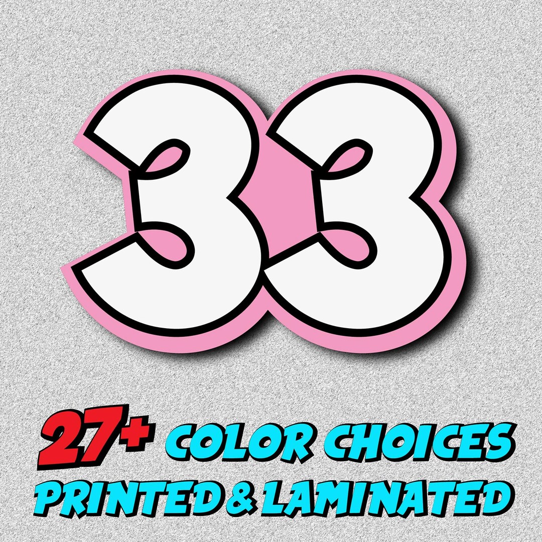 1pc Custom Motorcycle Racing Number Stickers Decal High Speed for YZF ...