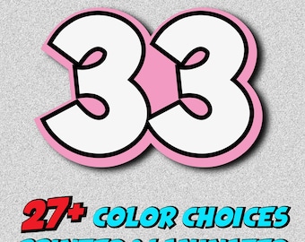 Custom Race Number Decal: Motorcycle, MX Bike Sticker