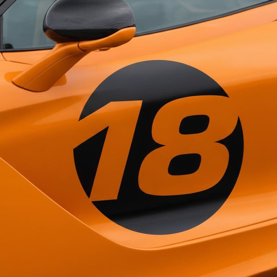 Custom Racing Number Decal | Vintage Style Inverted Circle Vinyl ...