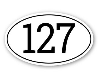 Set di adesivi personalizzati con numeri da corsa ovali - Magnete o vinile, per auto (set da 2)
