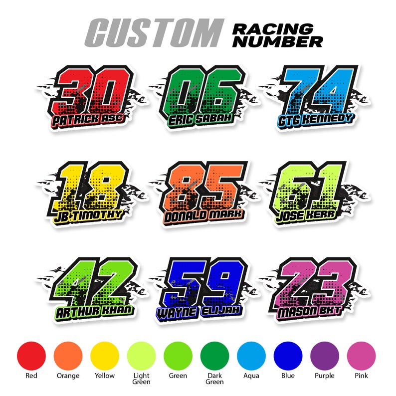 Custom Racing Number Decals (1 Piece) - Etsy
