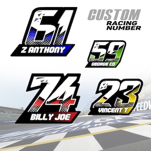 1 piece Custom Autocross Car Racing Numbers Sticker Vinyl Race Decal 6&quot; 12&quot; 14&quot; 16 inch T12