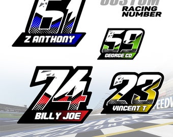 1 piece Custom Autocross Car Racing Numbers Sticker Vinyl Race Decal 6" 12" 14" 16 inch T12