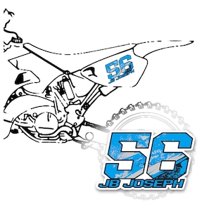3 pieces Custom Racing Motocross Dirt Bike Number Decals Vinyl Stickers T19 For CRF450RX YZ450FX RMX450Z TM Racing MX 85 3-10 inch
