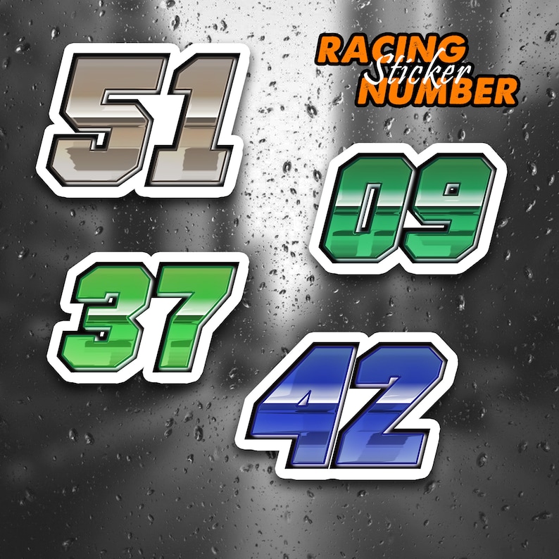 Custom Motorcycle Racing Number Sticker Decal - Etsy