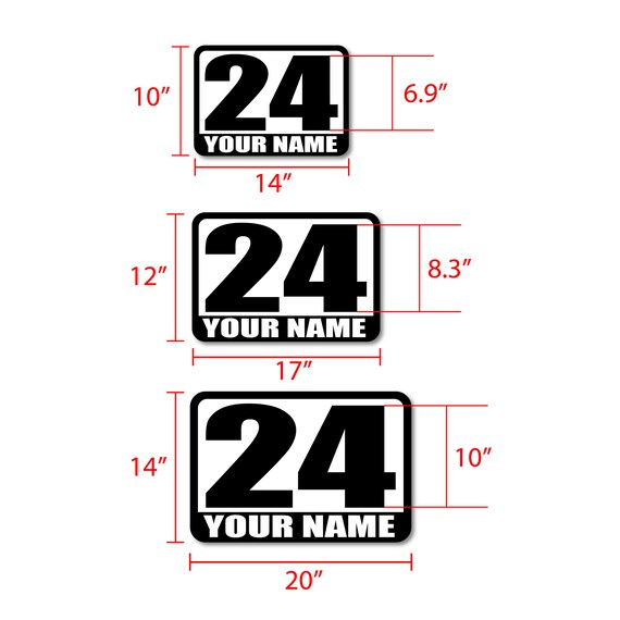 Racing Autocross Numbers Sticker Custom Name Vinyl Magnet Decal 2