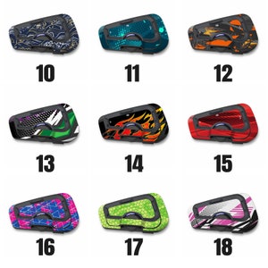 For CARDO Freecom 4X 2X Removable Protection Skin Cover Sticker Spark Radimix Wrap Decal Graphic FCX10 FCX11 FCX12 FCX13 FCX14 FCX15 FCX16 FCX17 FCX18 Blue Orange Green Red Pink Flame