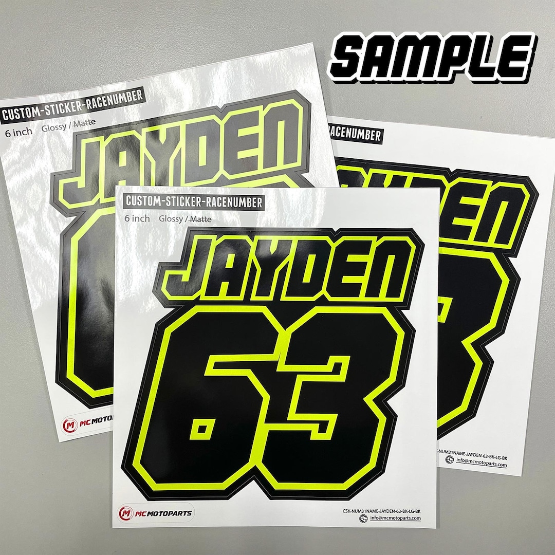 Custom Motorcycle Racing Number Decal Sticker - Etsy