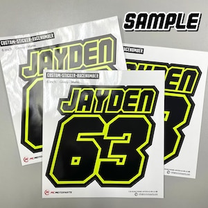1 pc Custom Motorcycle Racing Number Stickers Car Magnet Decals Commando For YZF R6 R1 (Width be adjusted based on the height in proportion)