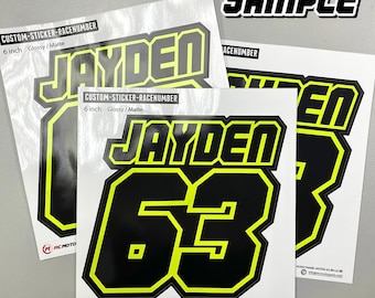 1 pc Custom Motorcycle Racing Number Stickers Decals Commando For YZF R6 R1 (Width be adjusted based on the height in proportion)
