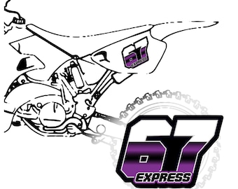Custom Racing Number Decals, Motocross Dirt Bike Stickers (1 Piece)