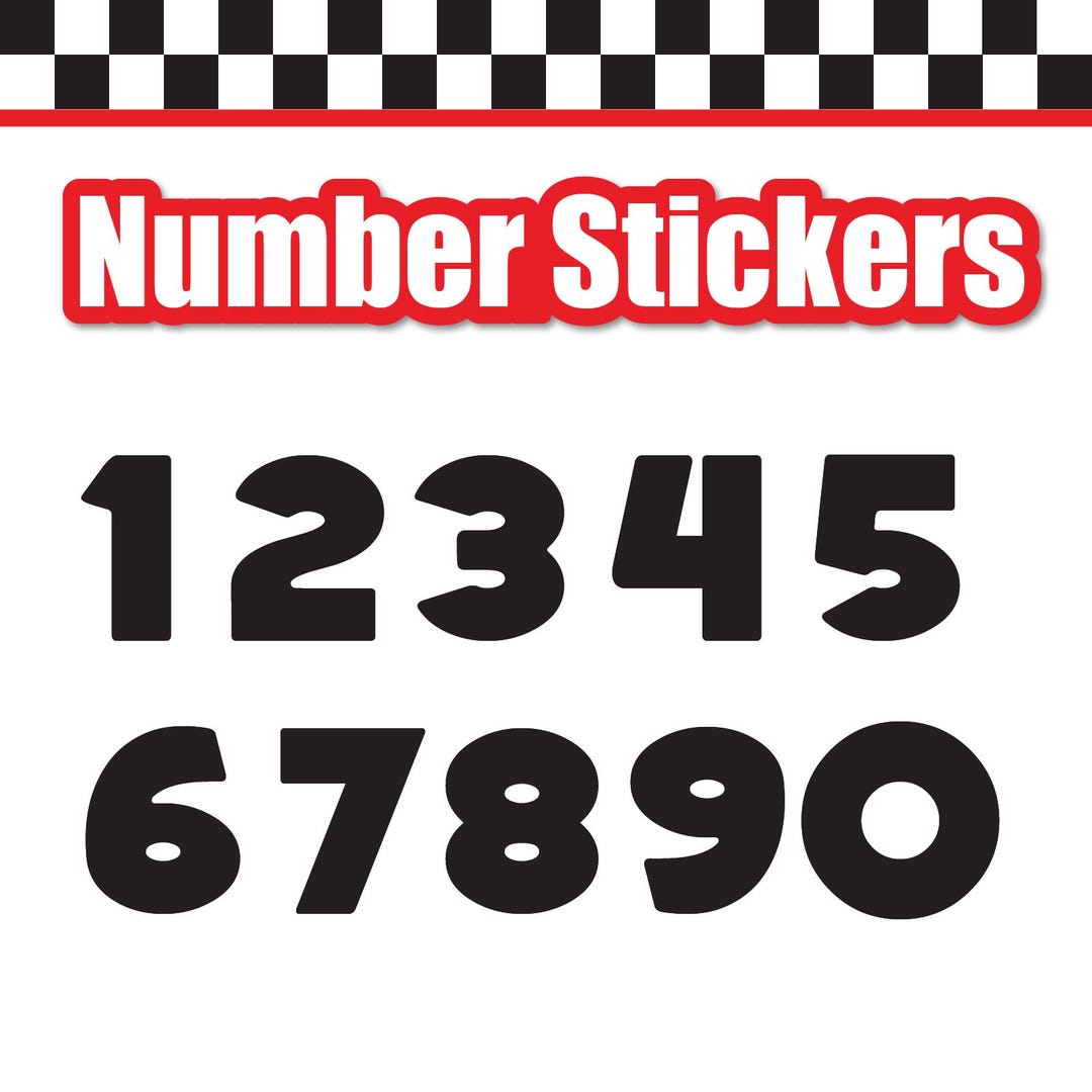 Number Sticker Invidual Single Number Decal Sticker Individual Numbers Color Solid Door Mailbox ...