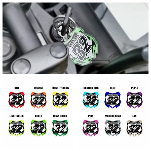 Mini Number Plate Key Ring Custom MX Dirt Bike Keychains Motocross MX Racing Acrylic Personalized For WR250F RMZ250 RMZ450 TM Racing