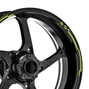 For Kawasaki Motorcycle 17 inch Wheel Stickers Stripe Check Rim Decals Red Green Orange Purple Yellow