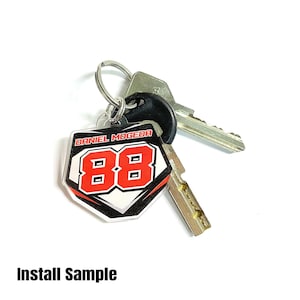 Custom Mini Number Plate Keychains | Motocross MX Dirt Bike Key Ring Personalized MX Racing Acrylic For BETA Honda Kawasaki Suzuki