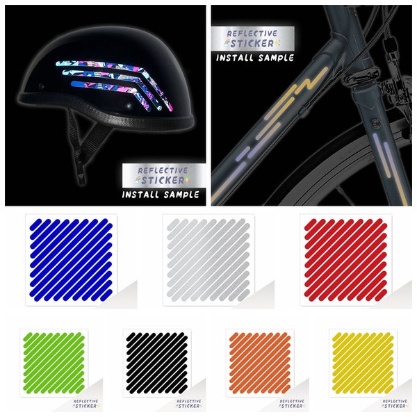 Reflective Safety Sticker Vinyl Decals Ski Snowboard Helmet Bicycle STRIPLE