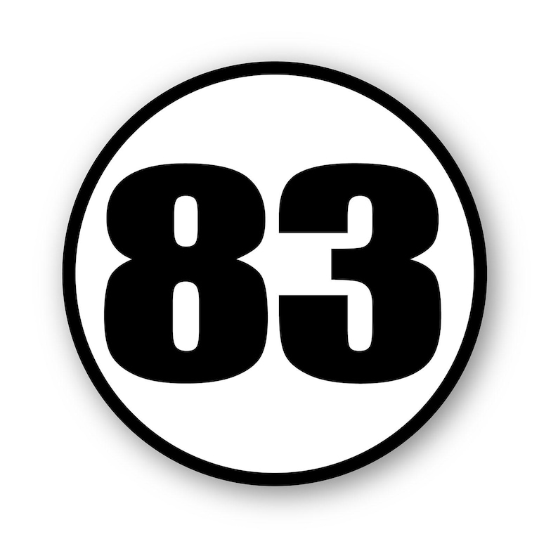 Custom Racing Number Sticker or Magnet, Circle Decal (set of 2) - Etsy