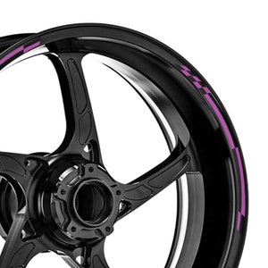 For Suzuki Motorcycle 17 inch Wheel Stickers Stripe Check Rim Decals Red Green Orange Purple Yellow