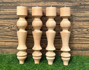 Handcrafted Beech Wood Table Legs: Farmhouse DIY Furniture