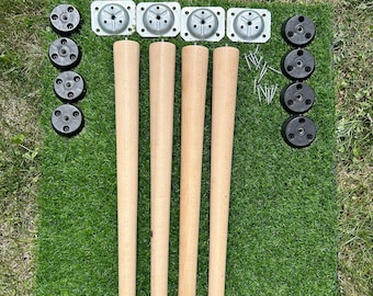 Customizable Wooden Legs - Furniture Legs for Table, Coffee Table, Chair, Tv Unit, Console, Sofa, Farmhouse Table - Set of 4 -