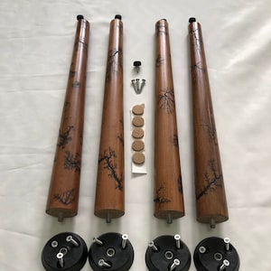 Special Patterned Wooden Legs, Legs for Table and Caffee Table, Custom Legs for Living Room Furniture Replaceble Legs with Mounting Hardware