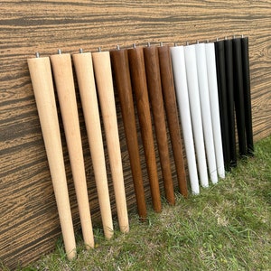 Set of 4 Mid Century Wooden Furniture Legs, Customizable Color and Size Options, Wooden Table Legs with Their Apparatus