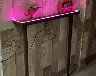Wooden Narrow Console Table, Entryway Side Table, Radiator Shelf