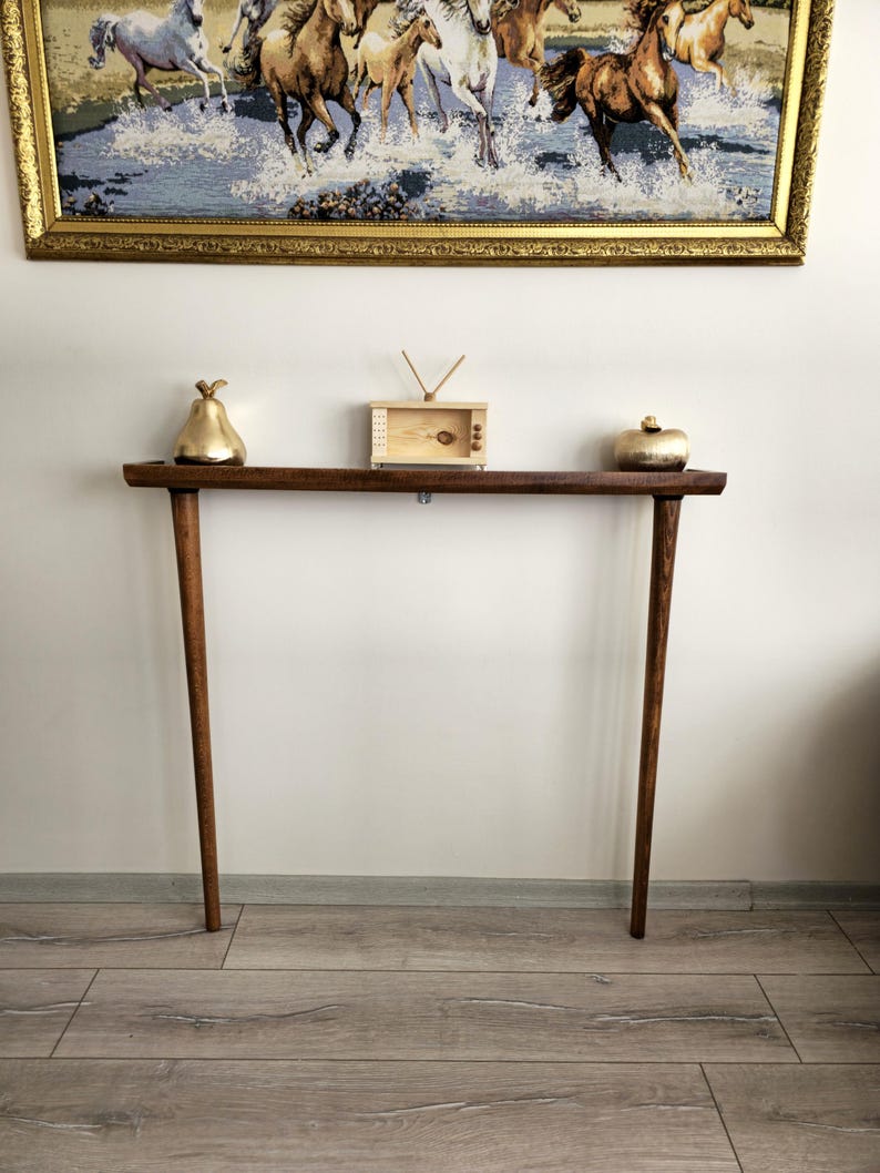 Narrow Wooden Console Table for Entryway Customsize Console Table Solid