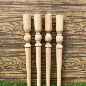 Wooden Table Legs, Coffee Table Legs, Legs for Furniture, Wooden Turned Table Legs, Round Wooden Legs, Wooden Legs Ready to be Stained