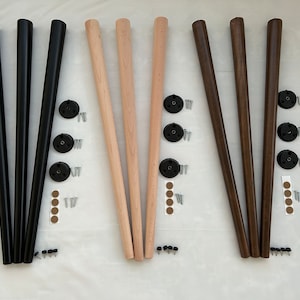 3 Pcs Wooden Table Leg Set, Coffee Table Legs, Table Legs - Furniture Legs with Their Apparatus - Customsize Wooden Legs